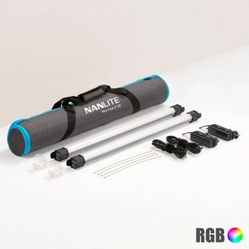 NANLITE Pavotube II 15C LED RGBWW Tube Light 2 Light Kit