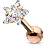 Šperky4U zlacený cartilage piercing do ucha hvězda CP1052-04 – Zboží Mobilmania