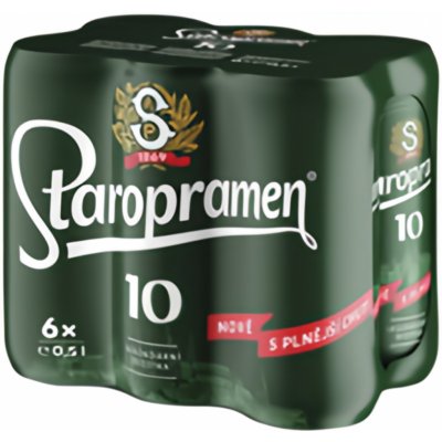 Staropramen světlé výčepní 10° 6 x 0,5 l 3 l (plech)