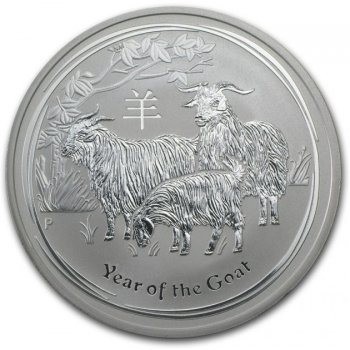 The Perth Mint Lunární série II. stříbrná mince 1 AUD Year of the Goat Rok kozy 1 Oz