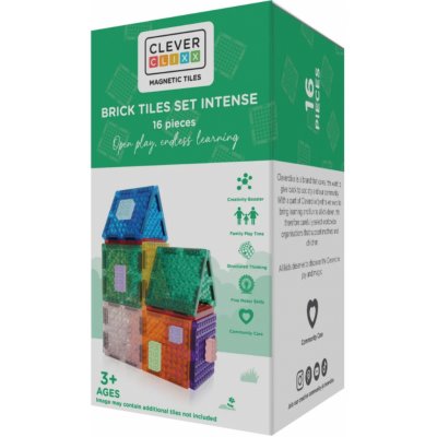 Cleverclixx Magnetická stavebnice Brick Tiles Pack Intense 16 ks – Hledejceny.cz