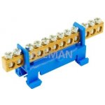Můstek N 12 (svorkovnice 12x16mm2), nekrytý IP00, modrý, 63A, na DIN – Zboží Mobilmania