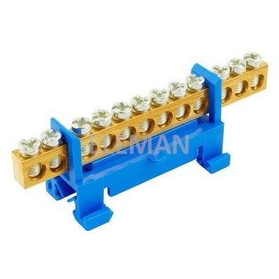 Můstek N 12 (svorkovnice 12x16mm2), nekrytý IP00, modrý, 63A, na DIN – Zboží Mobilmania