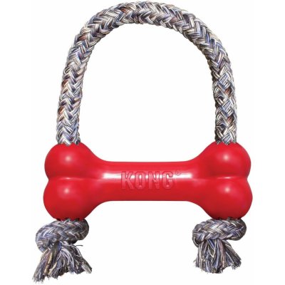 Kong Goodie Bone gumová kost s lanem Medium 14 cm