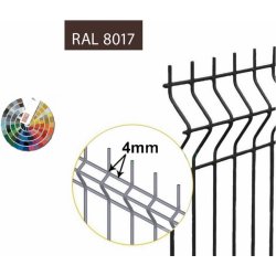 Plotový panel 3D OPTIMAL 4/4, hnědý Výška: 1230mm