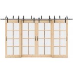 Sada příslušenství pro posuvné dveře 200 cm ocelová černá – Zbozi.Blesk.cz