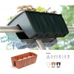 Prosperplast Květináč truhlík na zábradlí CROWN antracit 58 cm – Zboží Dáma