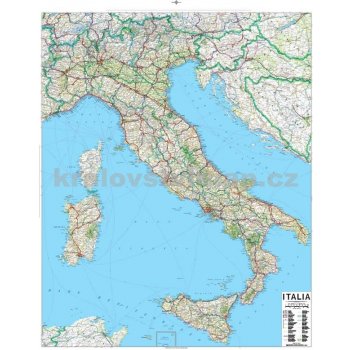 Itálie - nástěnná fyzická mapa 100 x 130 cm - Laminovaná mapa s 2 lištami  od 790 Kč - Heureka.cz