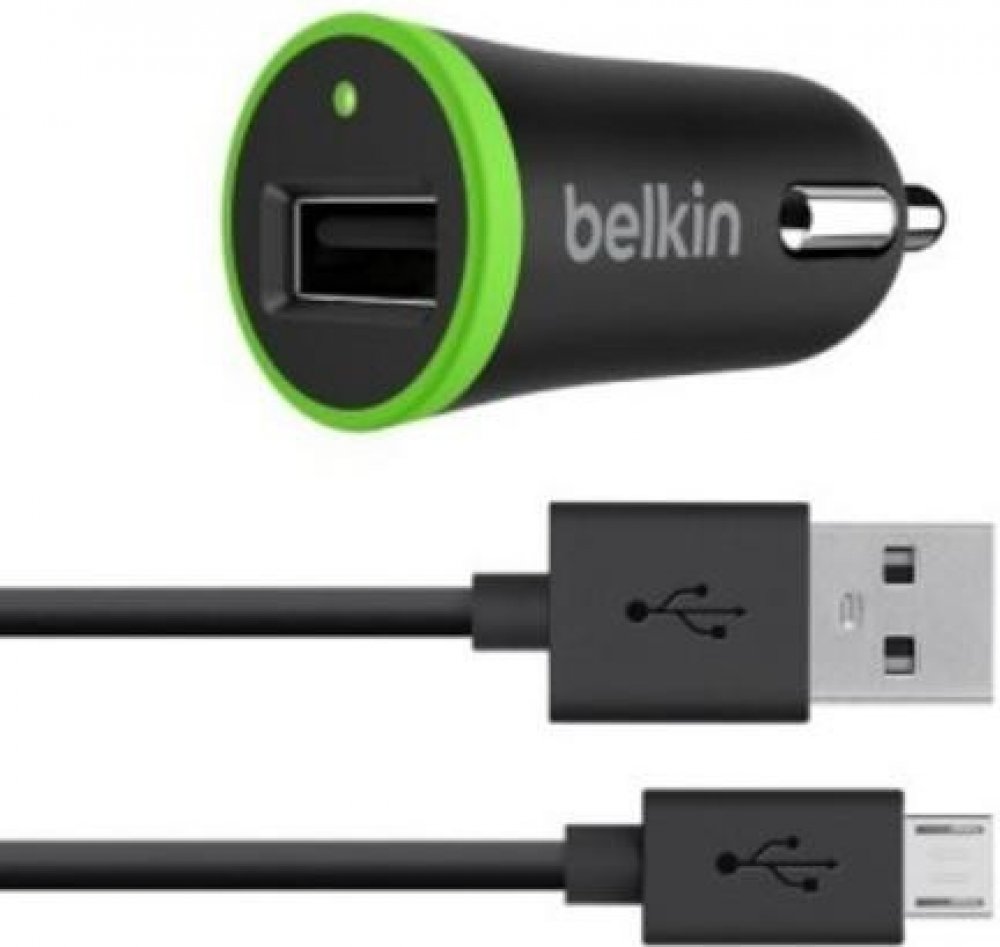 Belkin USB nabíječka do auta 2,4A/5V + microUSB kabel 1,2m - černá |  Srovnanicen.cz