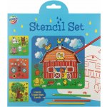 Grafix Sada šablon 4ks pastelky farma – Zboží Dáma