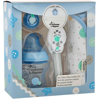 Tommee Tippee dárková sada s lahvičkou C2N modrá 150ml – Hledejceny.cz