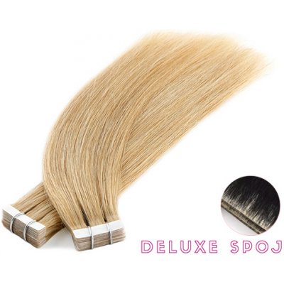 Deluxe neviditelné vlasové PU pásky tape in na prodlužování vlasů 50cm 24 platinová extra – Zbozi.Blesk.cz