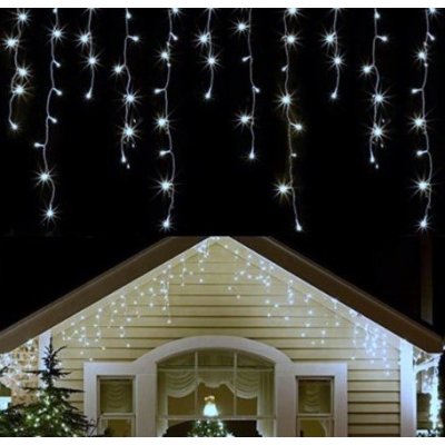 DENR Vánoční světelný LED závěs až 2500 diod venkovní + ovladač studená bílá Velikost: 750 LED řetěz 15m + 5m kabel – Zboží Mobilmania