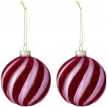 Bloomingville Vánoční ozdoba Sayla Red Glass – set 2 ks, červená barva, sklo – Hledejceny.cz