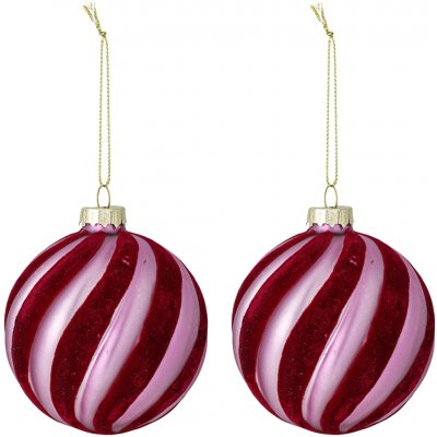 Bloomingville Vánoční ozdoba Sayla Red Glass – set 2 ks, červená barva, sklo – Hledejceny.cz