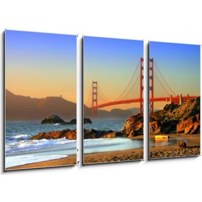 Obraz 3D třídílný - 90 x 50 cm - baker beach, san francisco Pláž Baker, San Francisco – Zboží Mobilmania