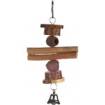 Flamingo dřevo ořechy zvonek 11 x 11 x 21,5 cm – Zboží Dáma