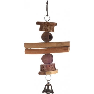 Flamingo dřevo ořechy zvonek 11 x 11 x 21,5 cm – Zboží Dáma