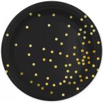 PartyDeco Papírové talířky bílé s růžově zlatými tečkami 18 cm – Sleviste.cz