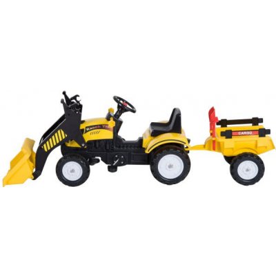 Goleto Šlapací traktor s nakladačem a přívěsem žlutý – Sleviste.cz