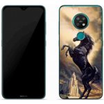 Pouzdro mmCase Gelové Nokia 7.2 - černý kreslený kůň – Zboží Živě