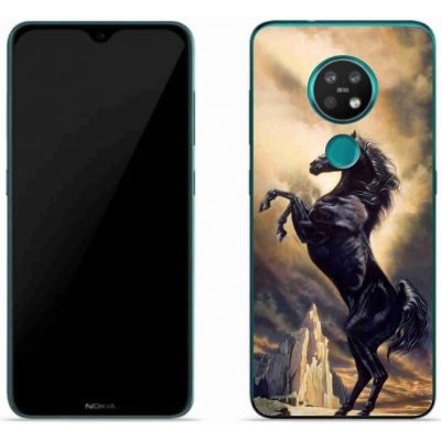 Pouzdro mmCase Gelové Nokia 7.2 - černý kreslený kůň – Zboží Živě