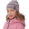 Dětská čepice Marhatter Dívčí pletená čepice 9413 šedá/růžová