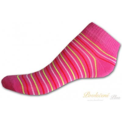 Nepon Dětské kotníkové ponožky Pásky růžové
