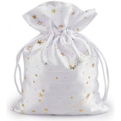 Prima-obchod Vánoční dárkový pytlík hvězdy 13x18 cm, barva 1 bílá – Hledejceny.cz