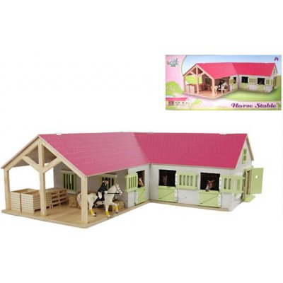 Kids Globe Stáj pro koně rohová DŘEVĚNÁ 1:24 – Sleviste.cz