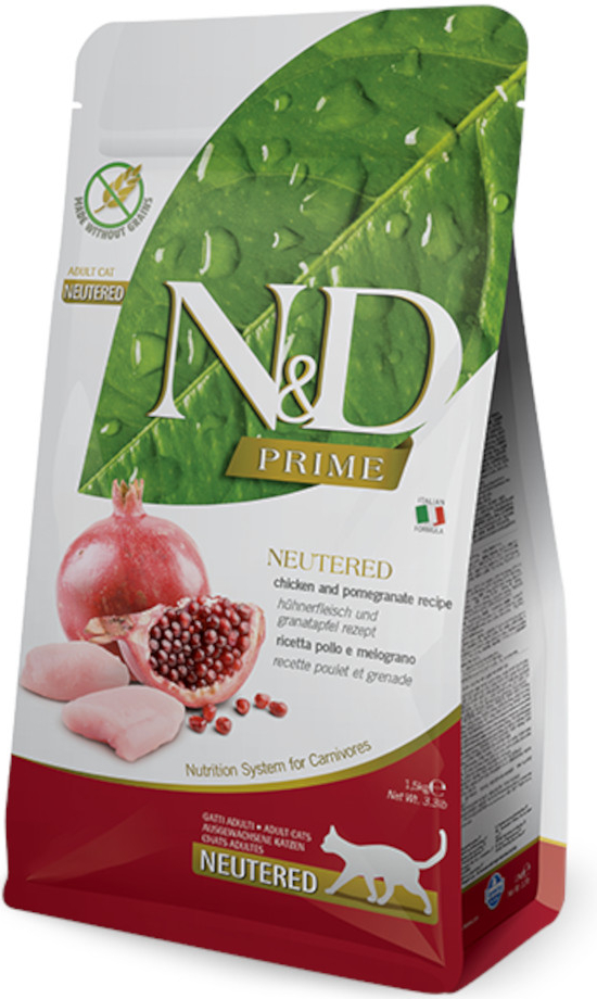 Farmina N&D Cat Grain Free Neutered Chicken & Pomegranate 2 x 1,5 kg