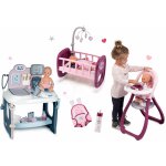 Smoby Set zdravotnický pult pro lékaře Baby Care Center s jídelní židličkou a postýlka s klokankou a lahví – Zboží Mobilmania