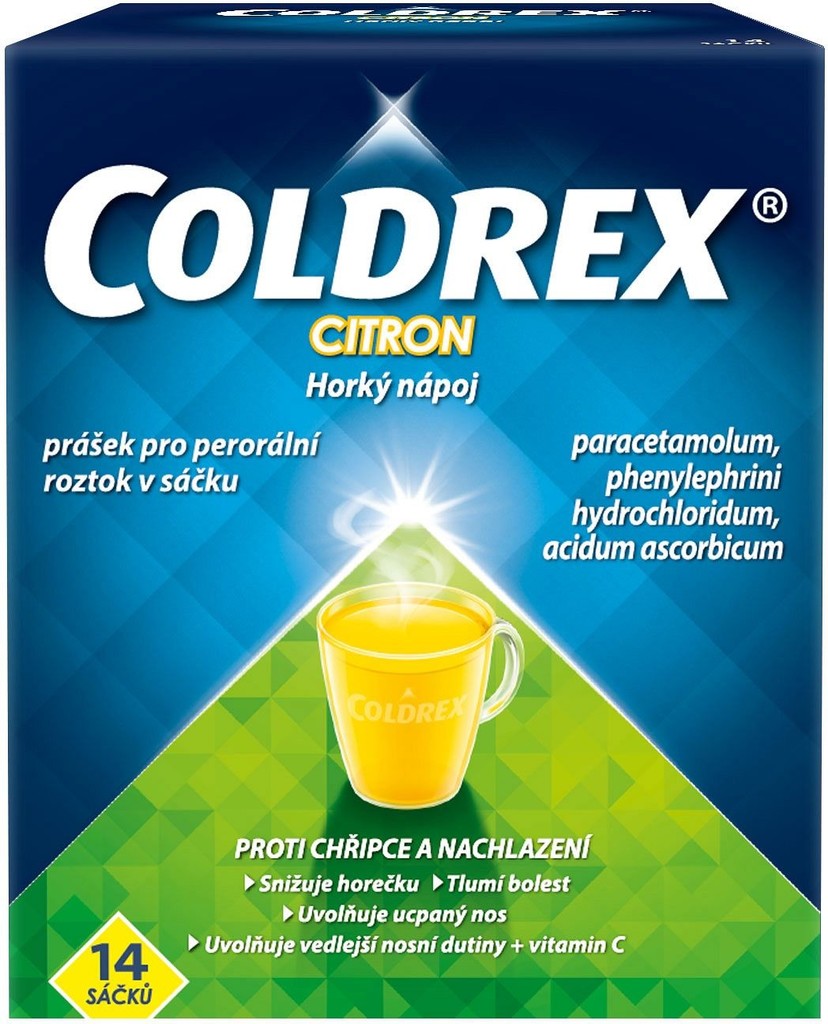 COLDREX HORKÝ NÁPOJ CITRON POR 750MG/10MG/60MG POR PLV SOL SCC 14 I