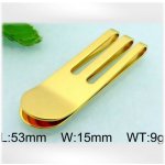 spona na peníze Ocelová ve zlaté barvě - tři linky – Zboží Mobilmania