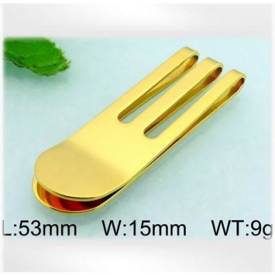 spona na peníze Ocelová ve zlaté barvě - tři linky – Zboží Mobilmania