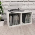 Nábytek XL Úložný box na LP desky lesklý bílý 71x34x36 cm kompozitní dřevo – Zboží Dáma