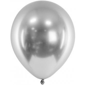 PartyDeco.pl Lesklý balónek STŘÍBRNÝ 30 cm