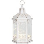 MagicHome Lucerna MagicHome Vánoce Morocco, LED teplá bílá, bílý, 3xAAA, plast, časovač, 18x15x32 cm – Hledejceny.cz