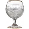 Sklenice Bohemia Crystal ručně broušené sklenice na brandy Felicie Line Gold 2 x 220 ml