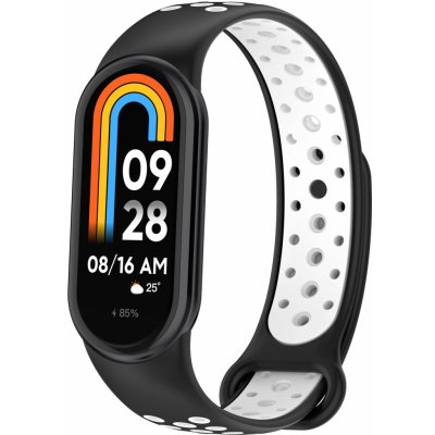 Xiaomi Mi Smart Band 8/9/10 náhradní náramek - Sportovní prodyšný perforovaný Černo bílá MBSCZ-SPP801 – Sleviste.cz