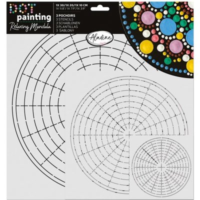 Aladine Šablony 3 ks Předloha na mandaly – Zboží Dáma