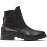 Tommy Hilfiger kotníková obuv s elastickým prvkem Th Leather Flat Boot FW0FW06749 black – Hledejceny.cz