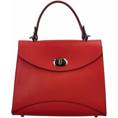 Luxusní dámská kožená kufříková kabelka do ruky Anne červená – Zboží Mobilmania