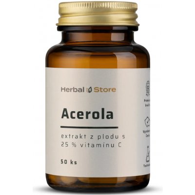 Acerola kapsle extrakt z plodů s 25% vitamínu C 50 kapslí – Hledejceny.cz