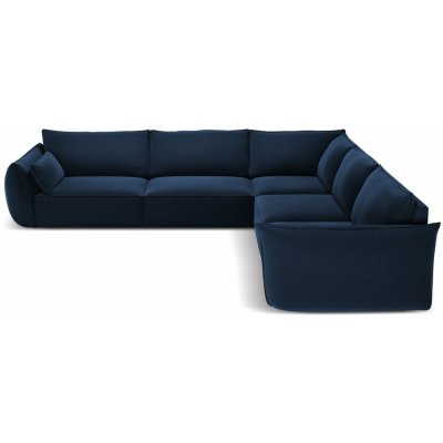 Mazzini Sofas Vanda rohová pohovka tmavá/modrá pěti a vícemístná – Zboží Dáma