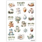 MINIMEE Papírové samolepky v aršíku A5 Bílé Vánoce – Zboží Dáma