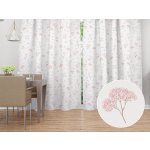 Biante Bavlněný závěs Sandra SA-741 Růžové jarní květy na bílém 150x250 cm – Hledejceny.cz