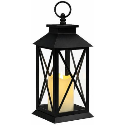 Verk 12386 Dekorativní LED lucerna se svíčkou, 28 cm, 3× AAA baterie, černá – Zboží Dáma