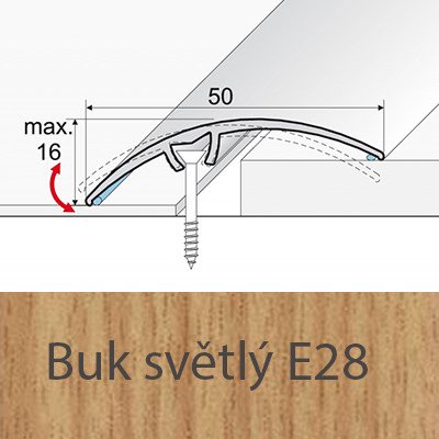 Profil Team Přechodový profil buk světlý E28 50mm 0,93 m – Zbozi.Blesk.cz