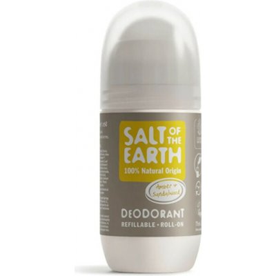 Salt-Of-The-Earth Amber & Santalwood Deo roll-on plnitelný přírodní kuličkový dámský deodorant 75 ml